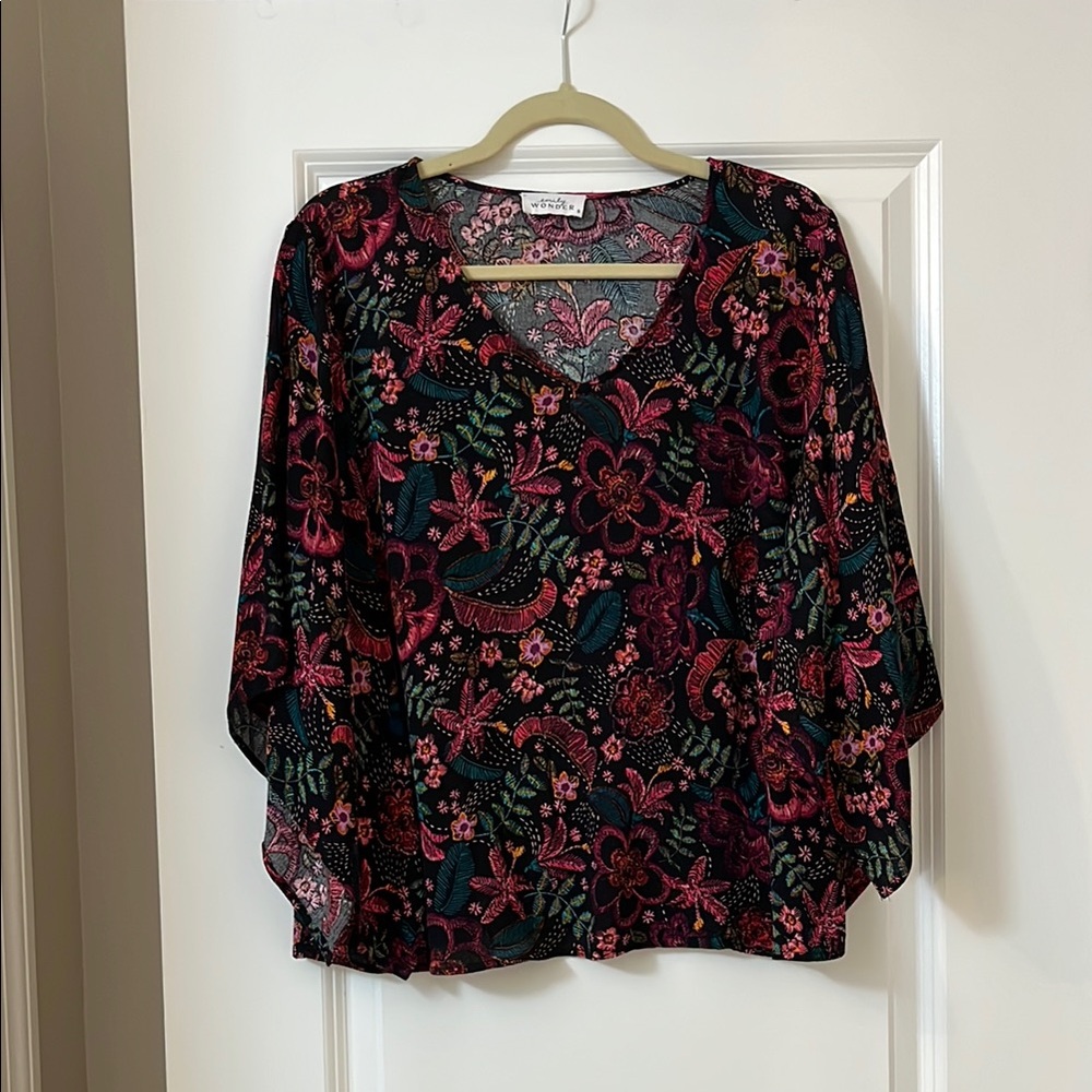 Floral V-Neck Women's Top